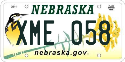 NE license plate XME058