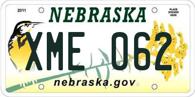 NE license plate XME062