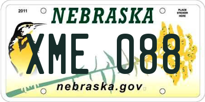 NE license plate XME088