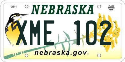 NE license plate XME102