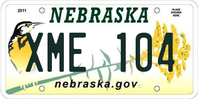 NE license plate XME104