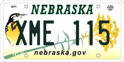 NE license plate XME115