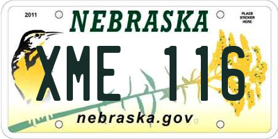 NE license plate XME116