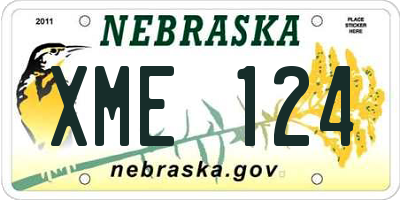 NE license plate XME124