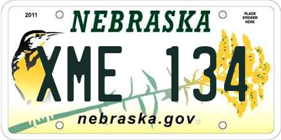NE license plate XME134