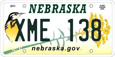 NE license plate XME138