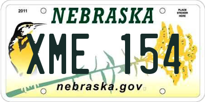 NE license plate XME154