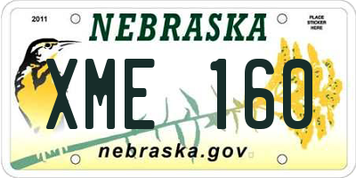 NE license plate XME160