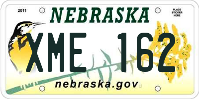 NE license plate XME162
