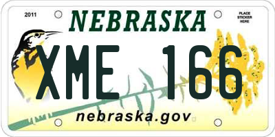 NE license plate XME166