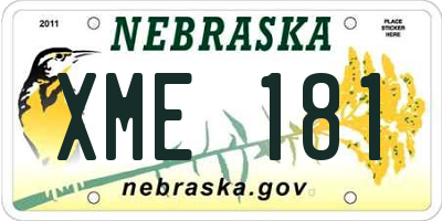 NE license plate XME181