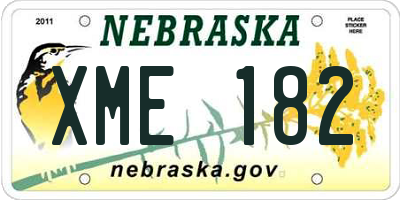 NE license plate XME182