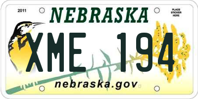 NE license plate XME194