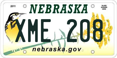 NE license plate XME208