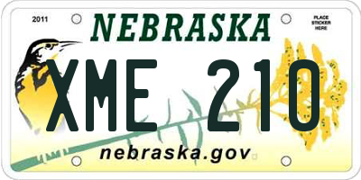 NE license plate XME210