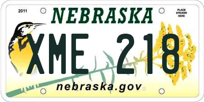 NE license plate XME218