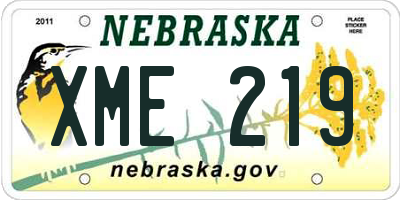 NE license plate XME219