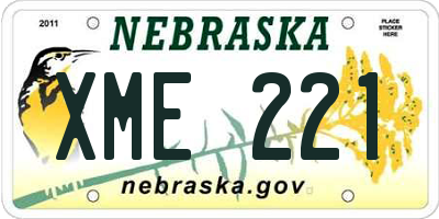 NE license plate XME221