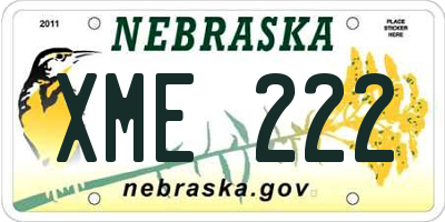 NE license plate XME222