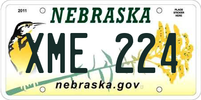 NE license plate XME224