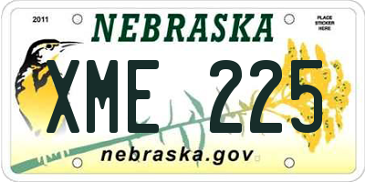 NE license plate XME225
