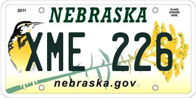 NE license plate XME226