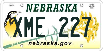 NE license plate XME227