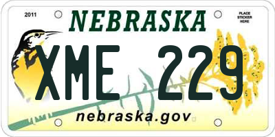 NE license plate XME229