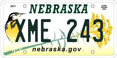 NE license plate XME243
