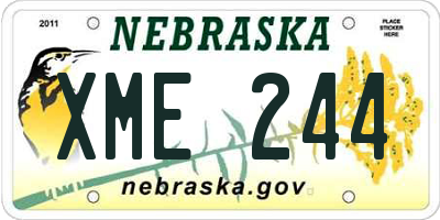 NE license plate XME244