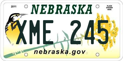 NE license plate XME245