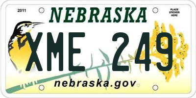 NE license plate XME249