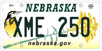 NE license plate XME250