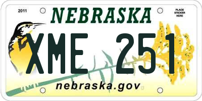 NE license plate XME251