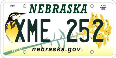 NE license plate XME252