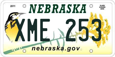 NE license plate XME253