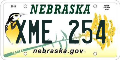 NE license plate XME254