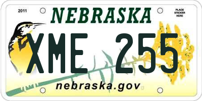 NE license plate XME255