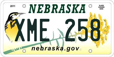 NE license plate XME258