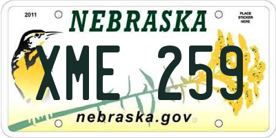 NE license plate XME259