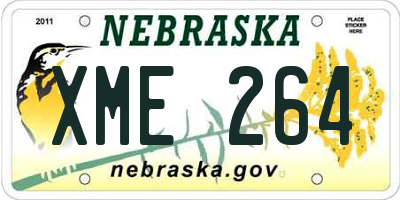 NE license plate XME264