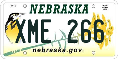 NE license plate XME266