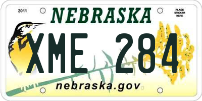 NE license plate XME284