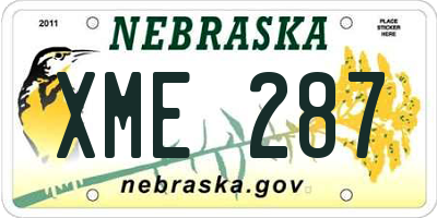 NE license plate XME287