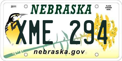 NE license plate XME294