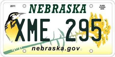 NE license plate XME295