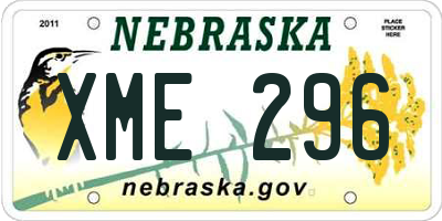 NE license plate XME296