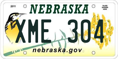 NE license plate XME304