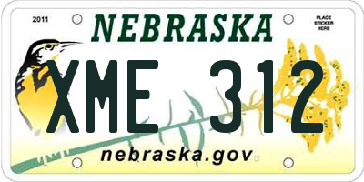 NE license plate XME312
