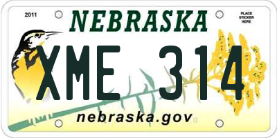 NE license plate XME314